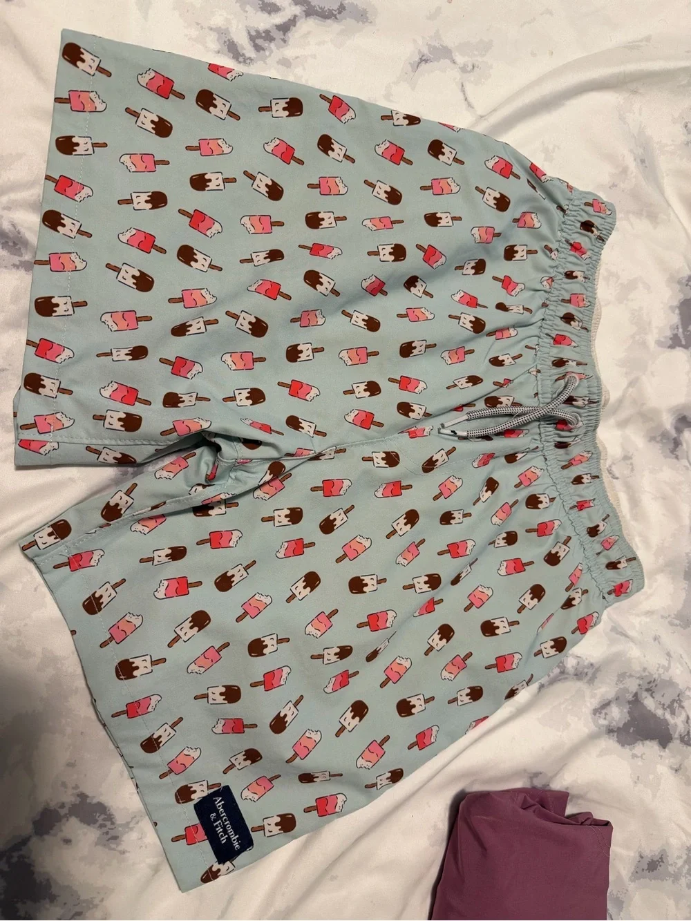 abercrombie kids Mint Popsicle Print & Plum Swim Trunks - 2-Pack